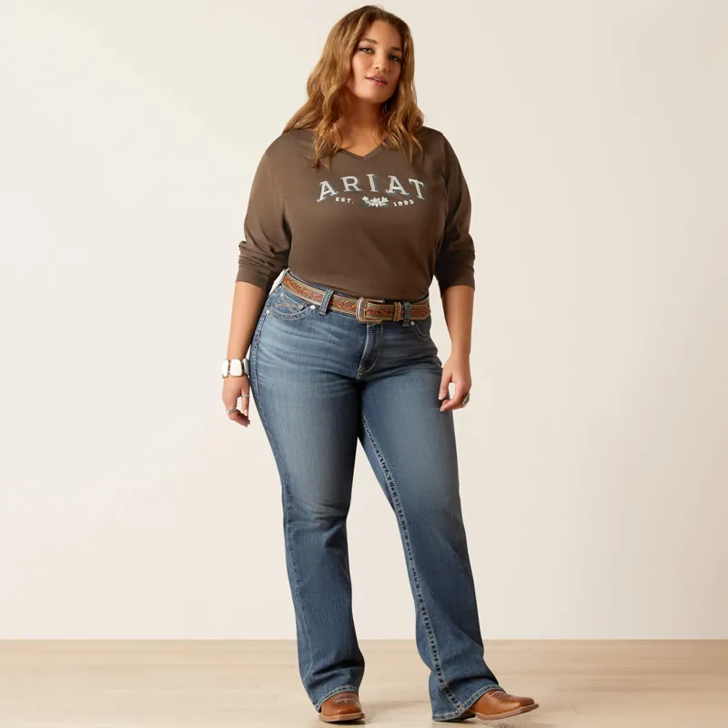 Ariat Women's Flora Long Sleeve T-Shirt - Banyan Bark-4